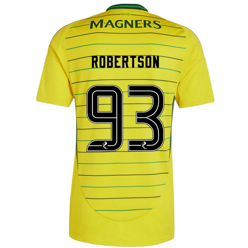 Danxen Hombre Camiseta Mitchell Robertson #93 Amarillo 2ª Equipación 2024/25 La Camisa