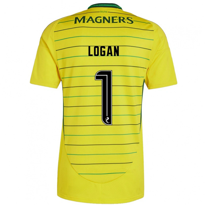 Danxen Hombre Camiseta Chloe Logan #1 Amarillo 2ª Equipación 2024/25 La Camisa