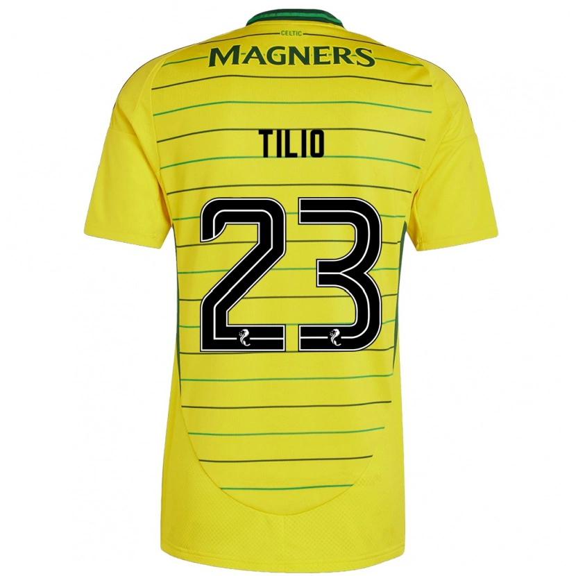 Danxen Hombre Camiseta Marco Tilio #23 Amarillo 2ª Equipación 2024/25 La Camisa