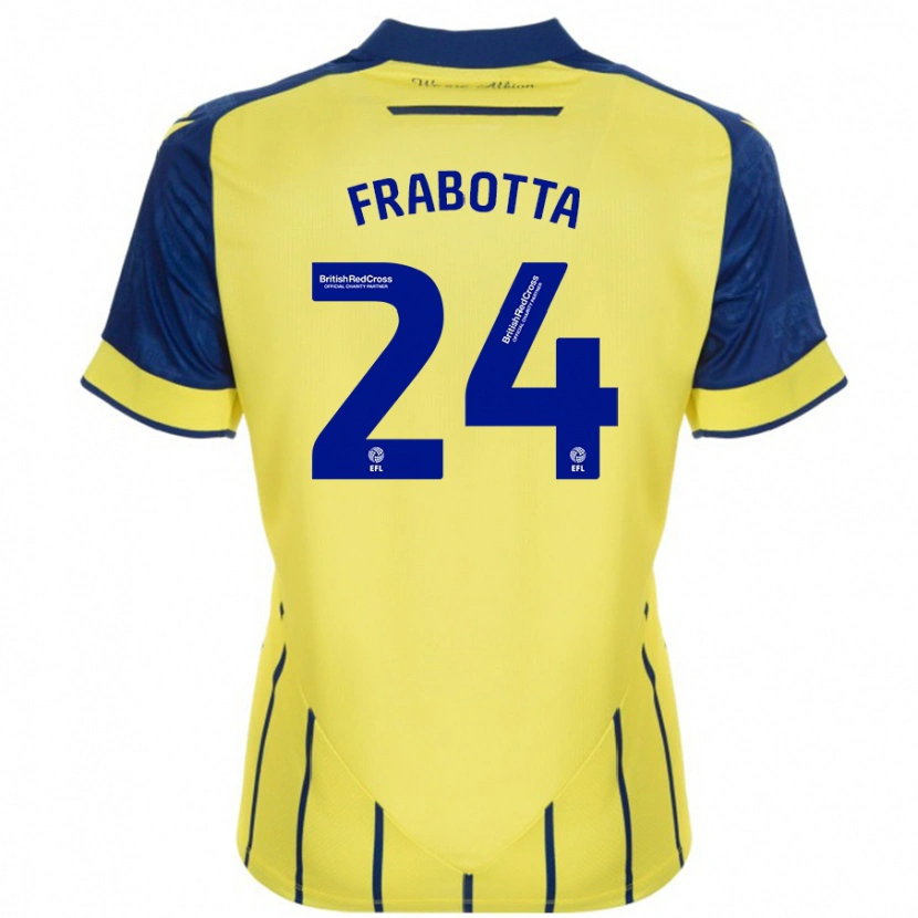 Danxen Hombre Camiseta Gianluca Frabotta #24 Amarillo Azul 2ª Equipación 2024/25 La Camisa