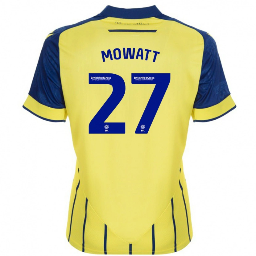 Danxen Hombre Camiseta Alex Mowatt #27 Amarillo Azul 2ª Equipación 2024/25 La Camisa