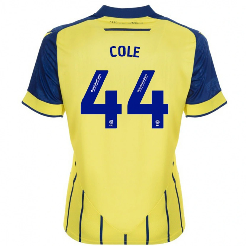 Danxen Hombre Camiseta Devante Cole #44 Amarillo Azul 2ª Equipación 2024/25 La Camisa