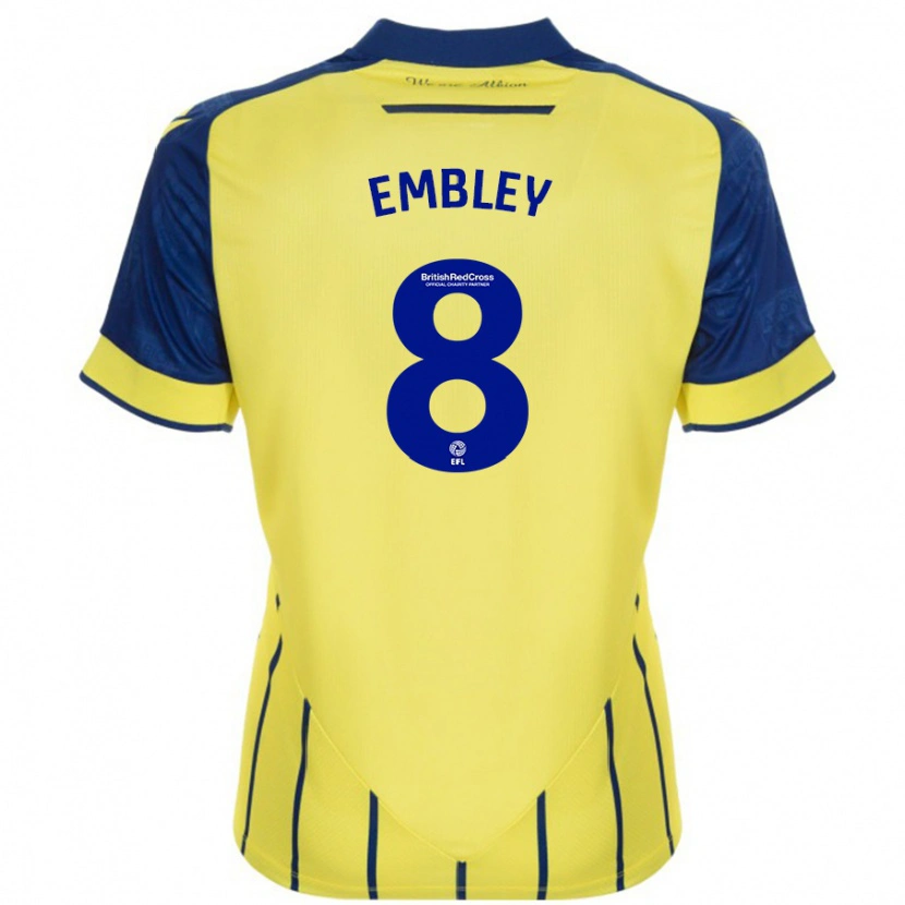 Danxen Hombre Camiseta Rosie Embley #8 Amarillo Azul 2ª Equipación 2024/25 La Camisa