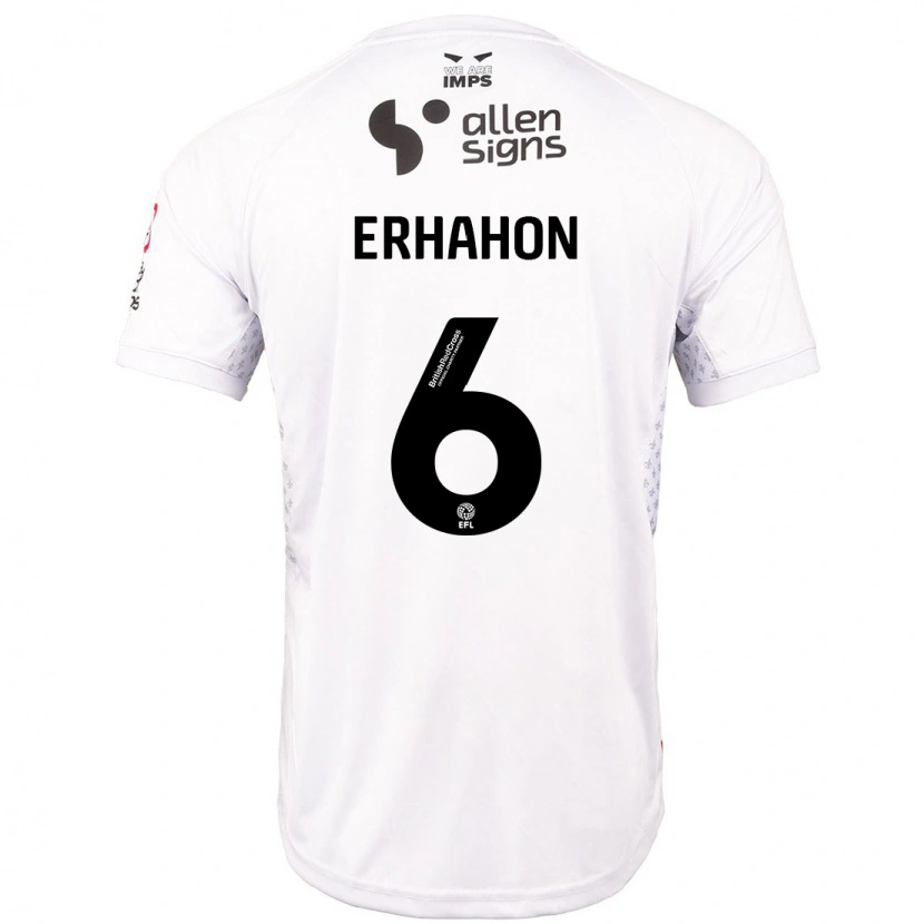 Danxen Hombre Camiseta Ethan Erhahon #6 Rojo Blanco 2ª Equipación 2024/25 La Camisa