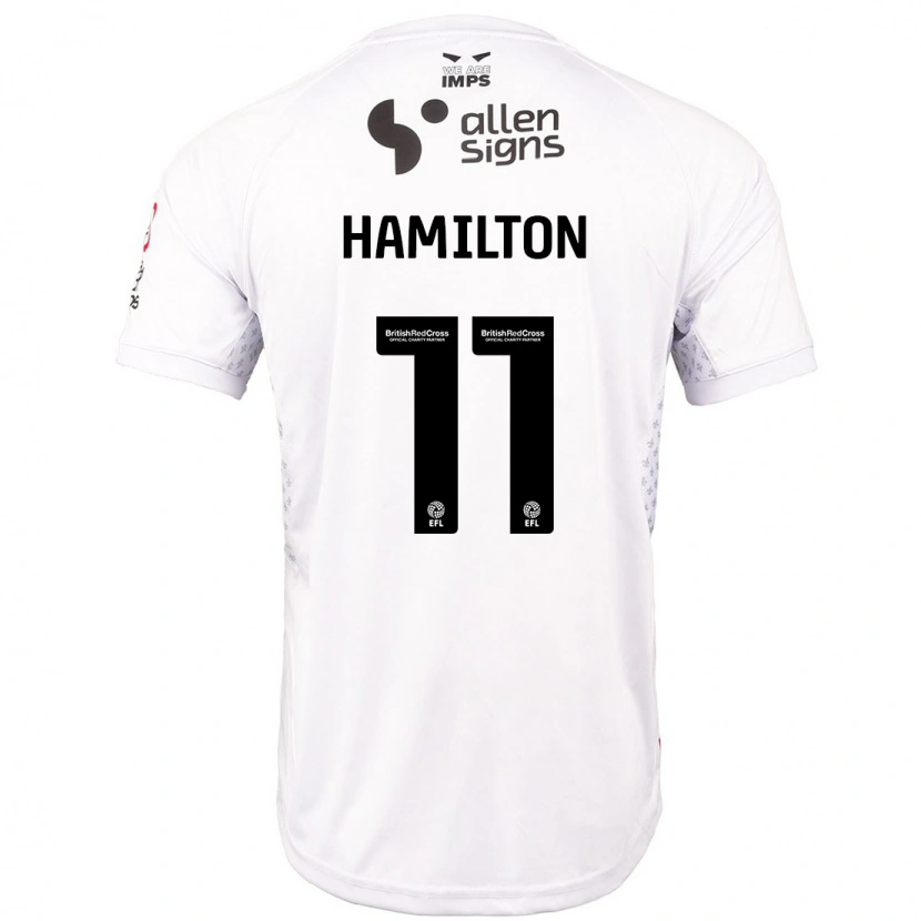 Danxen Hombre Camiseta Ethan Hamilton #11 Rojo Blanco 2ª Equipación 2024/25 La Camisa