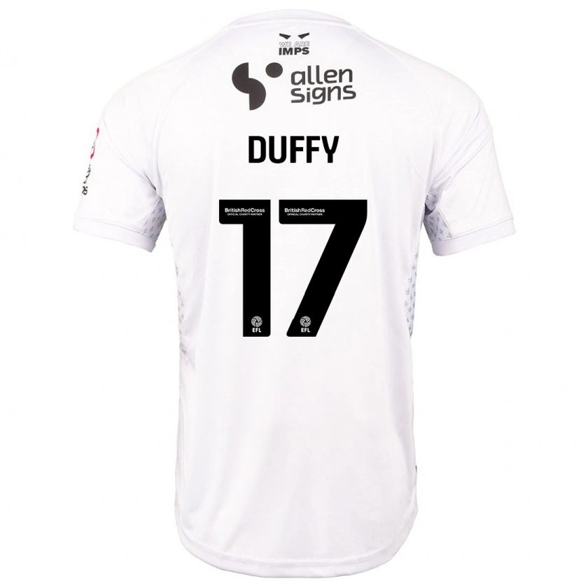 Danxen Hombre Camiseta Dylan Duffy #17 Rojo Blanco 2ª Equipación 2024/25 La Camisa