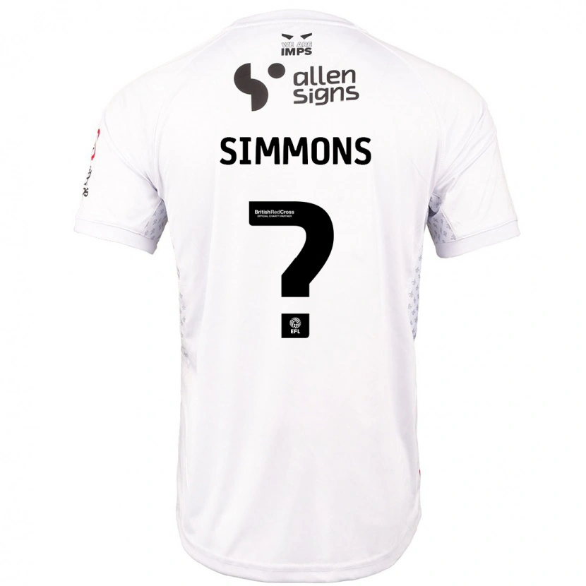 Danxen Hombre Camiseta Noah Simmons #0 Rojo Blanco 2ª Equipación 2024/25 La Camisa