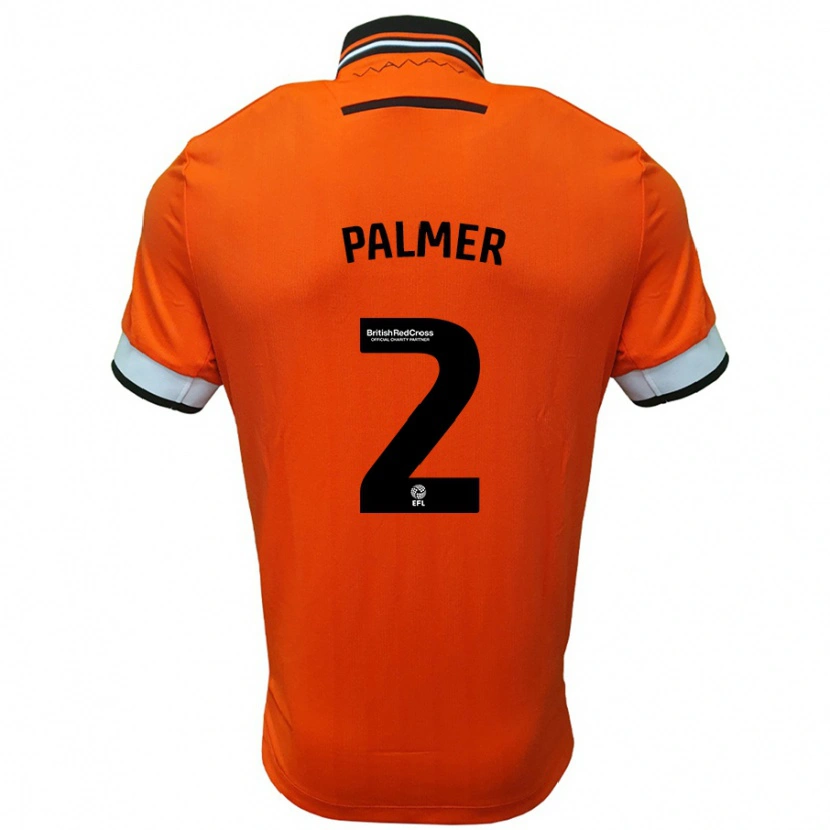 Danxen Hombre Camiseta Liam Palmer #2 Naranja Blanco 2ª Equipación 2024/25 La Camisa