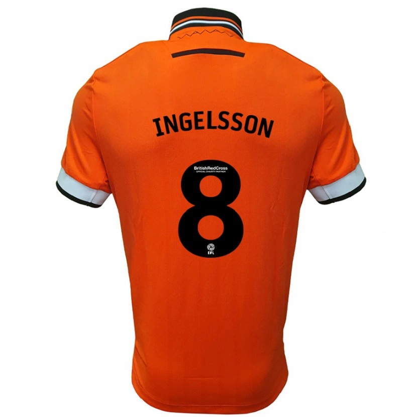 Danxen Hombre Camiseta Svante Ingelsson #8 Naranja Blanco 2ª Equipación 2024/25 La Camisa