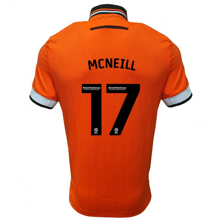 Danxen Hombre Camiseta Charlie Mcneill #17 Naranja Blanco 2ª Equipación 2024/25 La Camisa