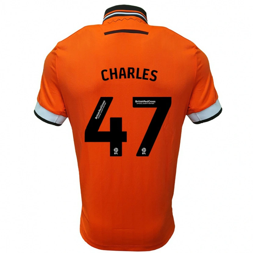 Danxen Hombre Camiseta Pierce Charles #47 Naranja Blanco 2ª Equipación 2024/25 La Camisa