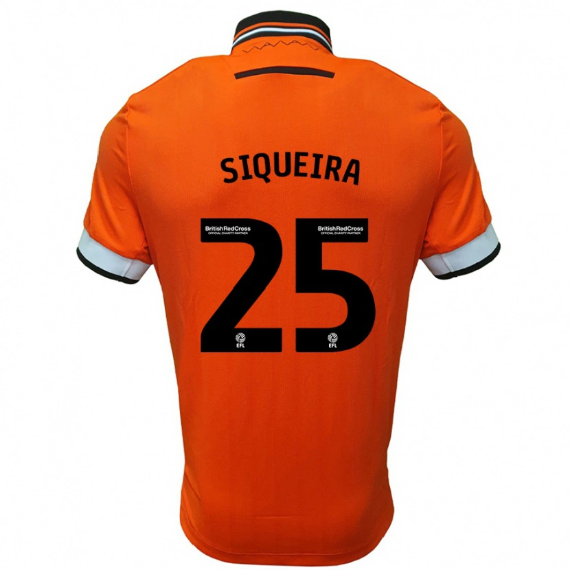 Danxen Hombre Camiseta Guilherme Siqueira #25 Naranja Blanco 2ª Equipación 2024/25 La Camisa