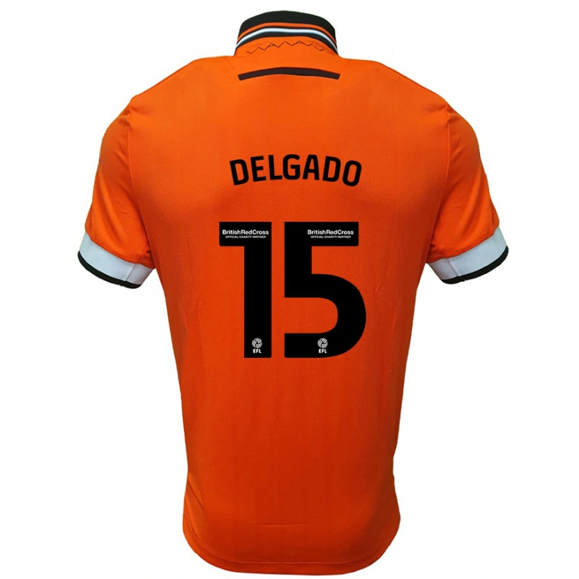 Danxen Hombre Camiseta Juan Delgado #15 Naranja Blanco 2ª Equipación 2024/25 La Camisa