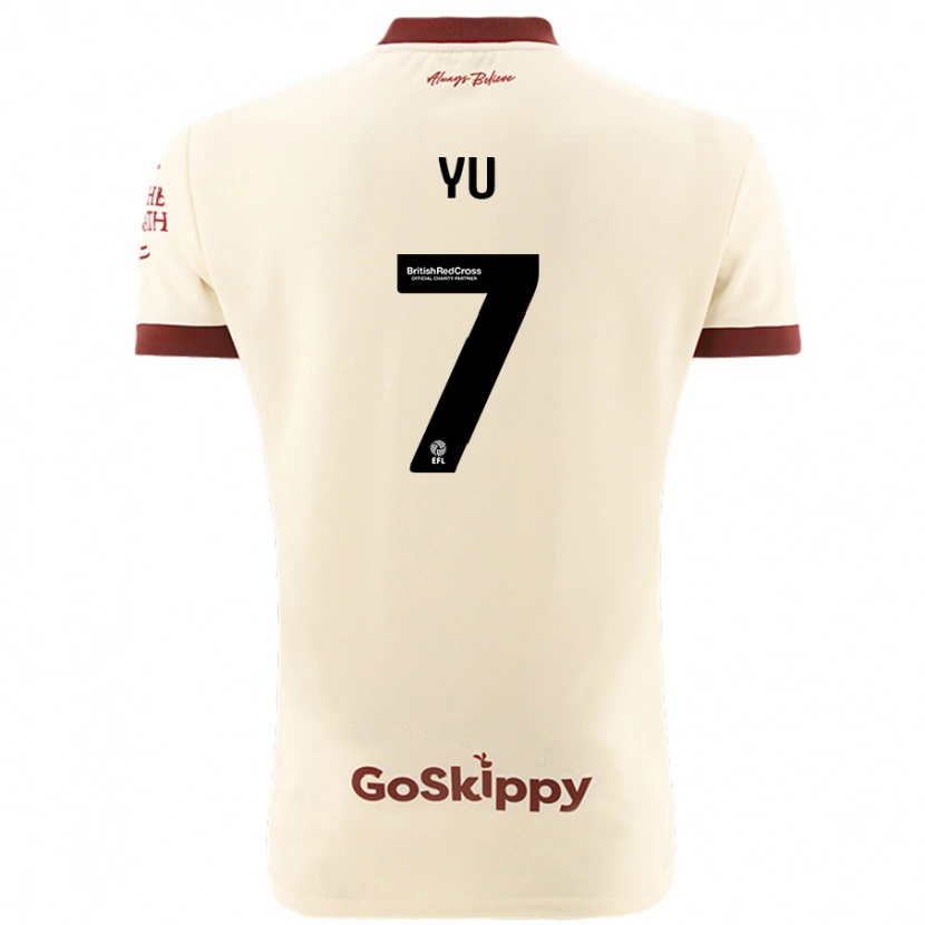 Danxen Hombre Camiseta Yu Hirakawa #7 Crema Blanco 2ª Equipación 2024/25 La Camisa