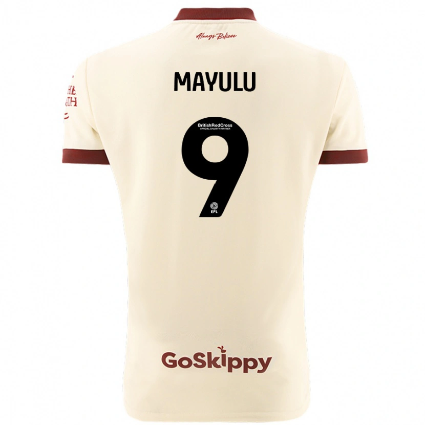 Danxen Hombre Camiseta Fally Mayulu #9 Crema Blanco 2ª Equipación 2024/25 La Camisa