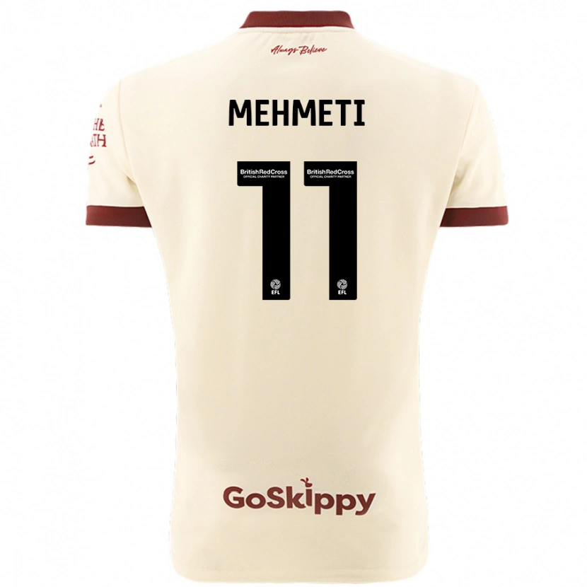 Danxen Hombre Camiseta Anis Mehmeti #11 Crema Blanco 2ª Equipación 2024/25 La Camisa