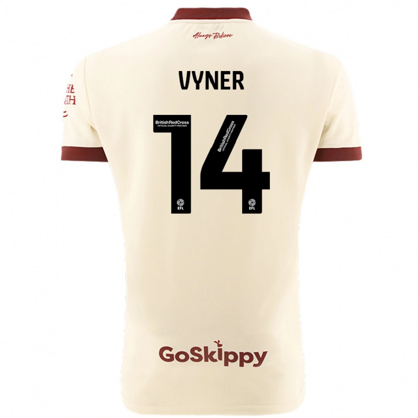 Danxen Hombre Camiseta Zak Vyner #14 Crema Blanco 2ª Equipación 2024/25 La Camisa