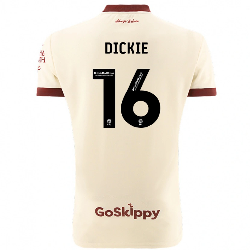 Danxen Hombre Camiseta Rob Dickie #16 Crema Blanco 2ª Equipación 2024/25 La Camisa