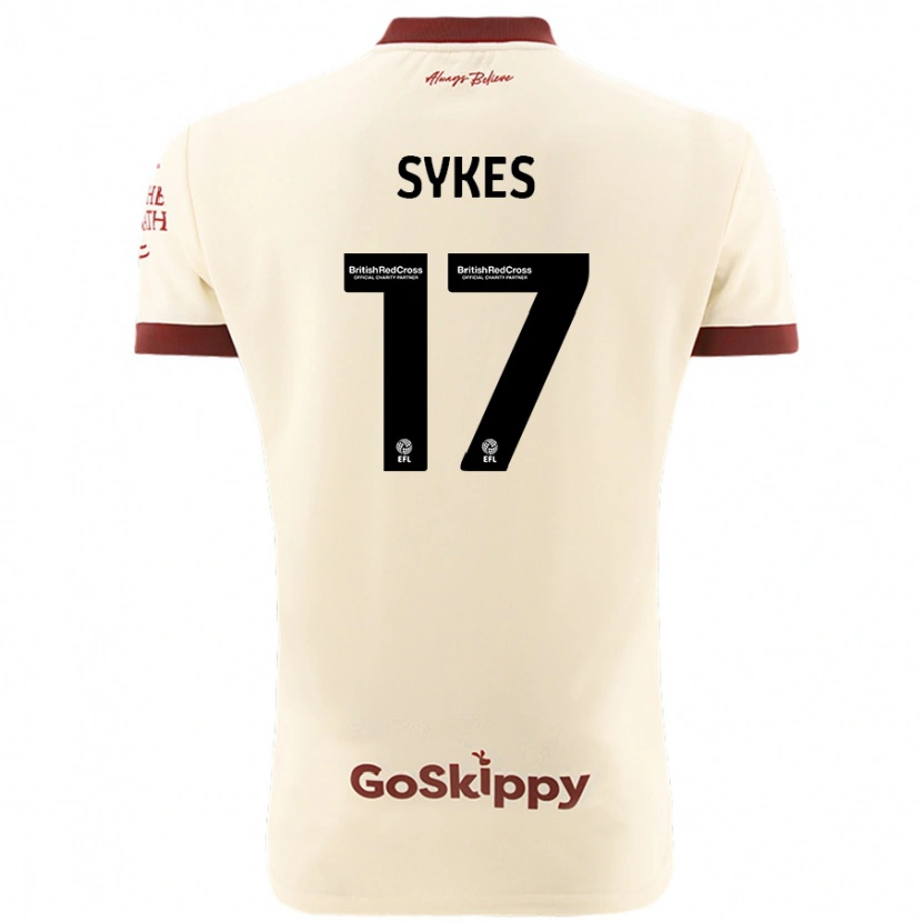 Danxen Hombre Camiseta Mark Sykes #17 Crema Blanco 2ª Equipación 2024/25 La Camisa