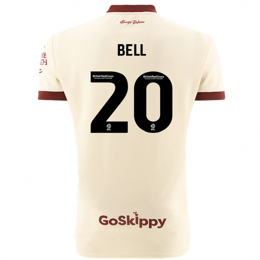 Danxen Hombre Camiseta Sam Bell #20 Crema Blanco 2ª Equipación 2024/25 La Camisa