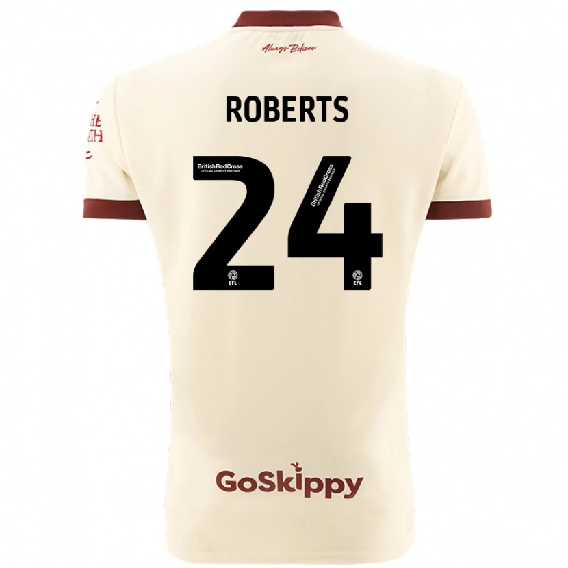 Danxen Hombre Camiseta Haydon Roberts #24 Crema Blanco 2ª Equipación 2024/25 La Camisa