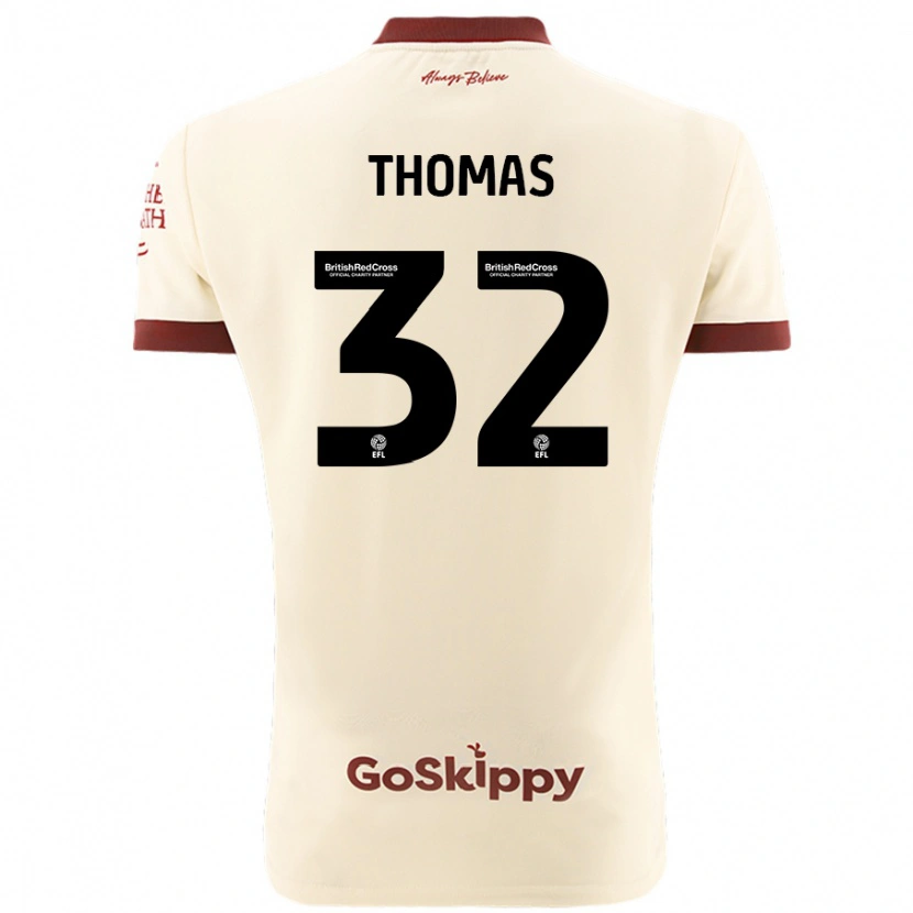 Danxen Hombre Camiseta Lewis Thomas #32 Crema Blanco 2ª Equipación 2024/25 La Camisa