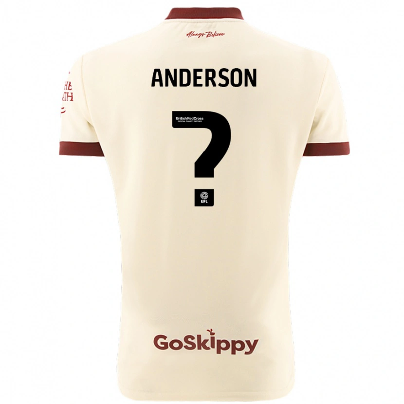 Danxen Hombre Camiseta Taine Anderson #0 Crema Blanco 2ª Equipación 2024/25 La Camisa