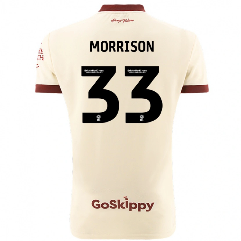 Danxen Hombre Camiseta Elijah Morrison #33 Crema Blanco 2ª Equipación 2024/25 La Camisa