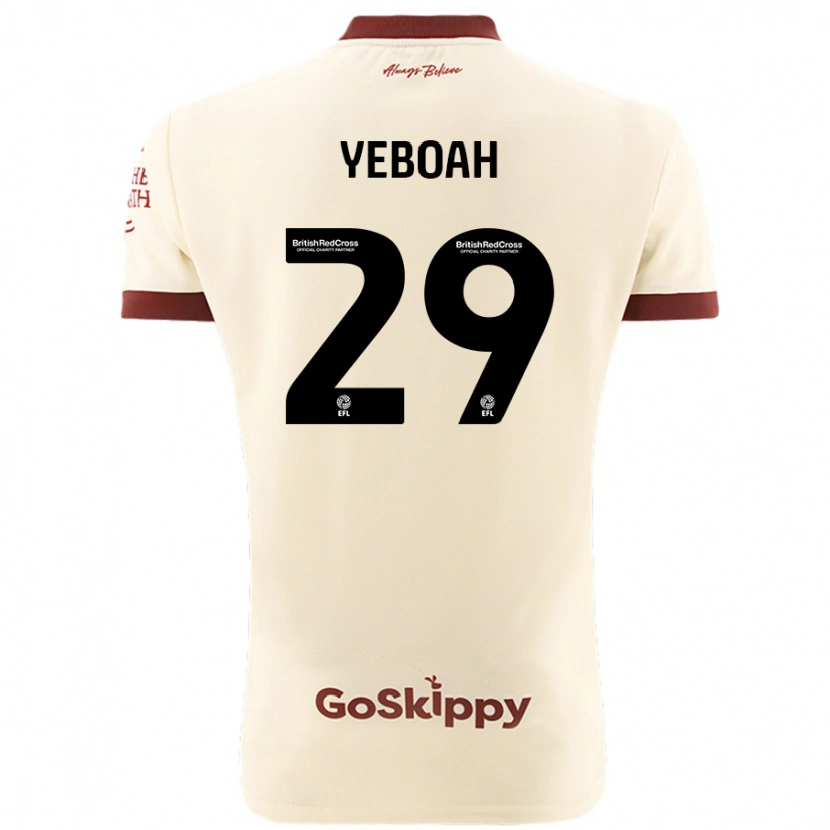 Danxen Hombre Camiseta Ephraim Yeboah #29 Crema Blanco 2ª Equipación 2024/25 La Camisa