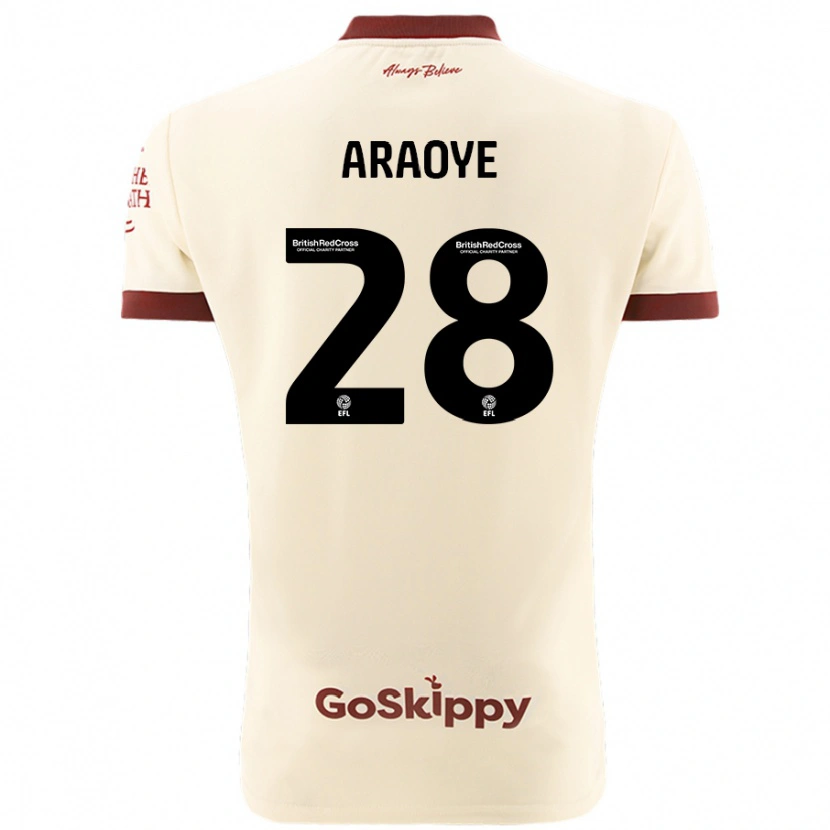 Danxen Hombre Camiseta Raphael Araoye #28 Crema Blanco 2ª Equipación 2024/25 La Camisa