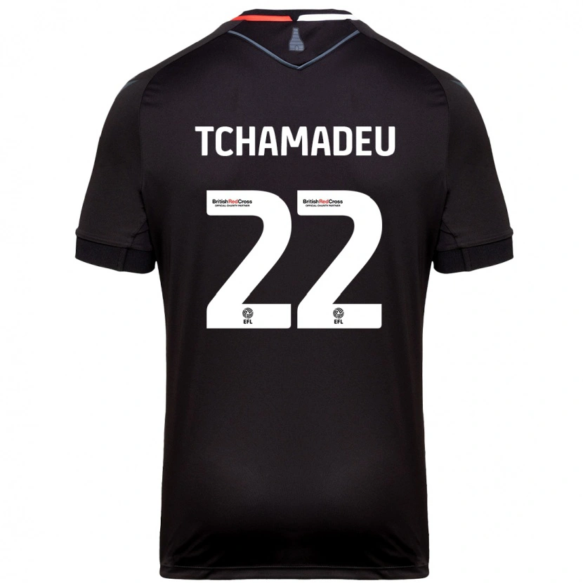 Danxen Hombre Camiseta Junior Tchamadeu #22 Negro 2ª Equipación 2024/25 La Camisa