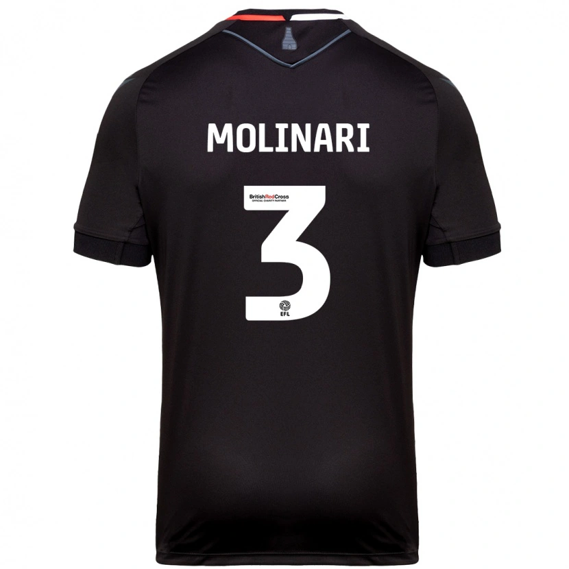 Danxen Hombre Camiseta Lucia Molinari #3 Negro 2ª Equipación 2024/25 La Camisa