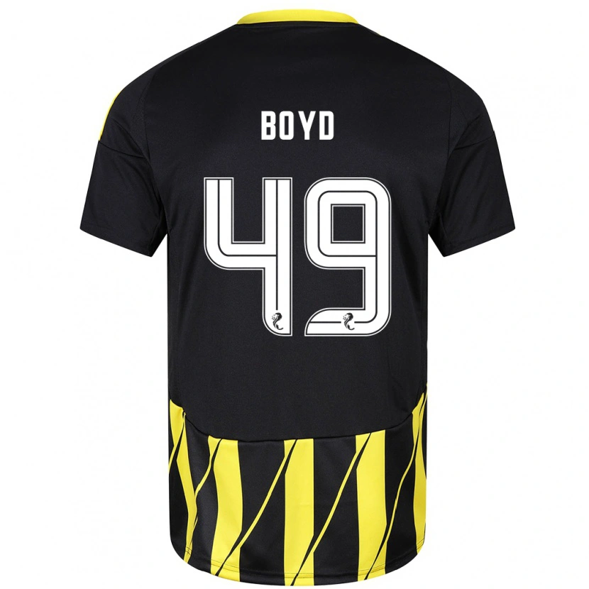 Danxen Hombre Camiseta Fletcher Boyd #49 Negro Amarillo 2ª Equipación 2024/25 La Camisa