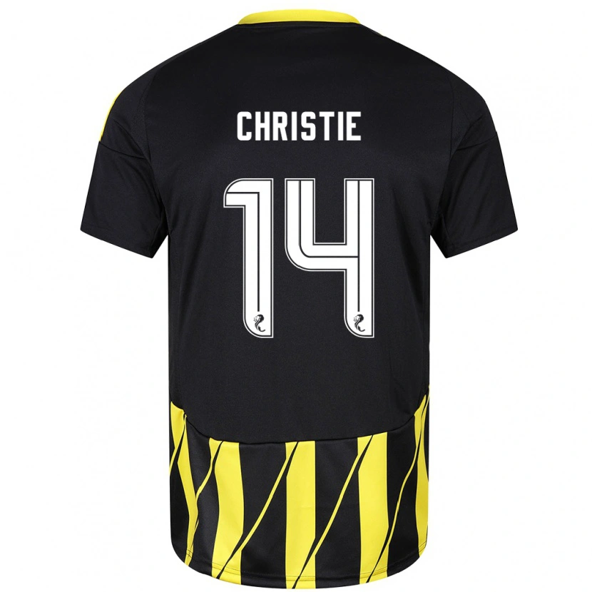 Danxen Hombre Camiseta Mya Christie #14 Negro Amarillo 2ª Equipación 2024/25 La Camisa