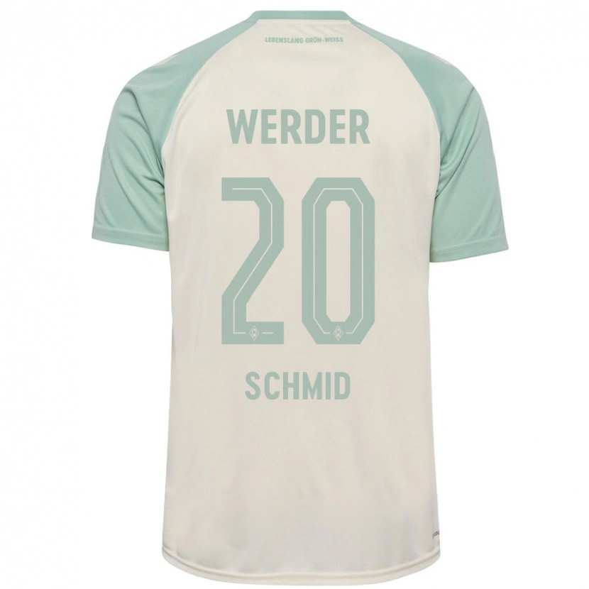 Danxen Hombre Camiseta Romano Schmid #20 Blanquecino Verde Claro 2ª Equipación 2024/25 La Camisa