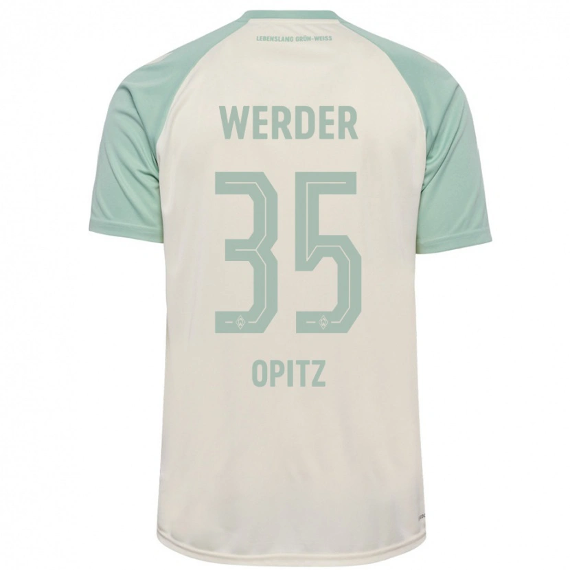 Danxen Hombre Camiseta Leon Opitz #35 Blanquecino Verde Claro 2ª Equipación 2024/25 La Camisa