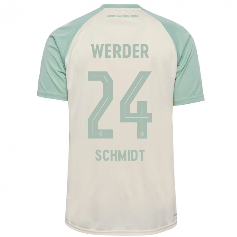 Danxen Hombre Camiseta Lara Schmidt #24 Blanquecino Verde Claro 2ª Equipación 2024/25 La Camisa