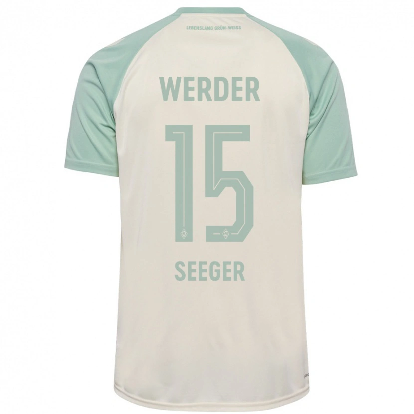 Danxen Hombre Camiseta Ben Ekobena-Seeger #15 Blanquecino Verde Claro 2ª Equipación 2024/25 La Camisa