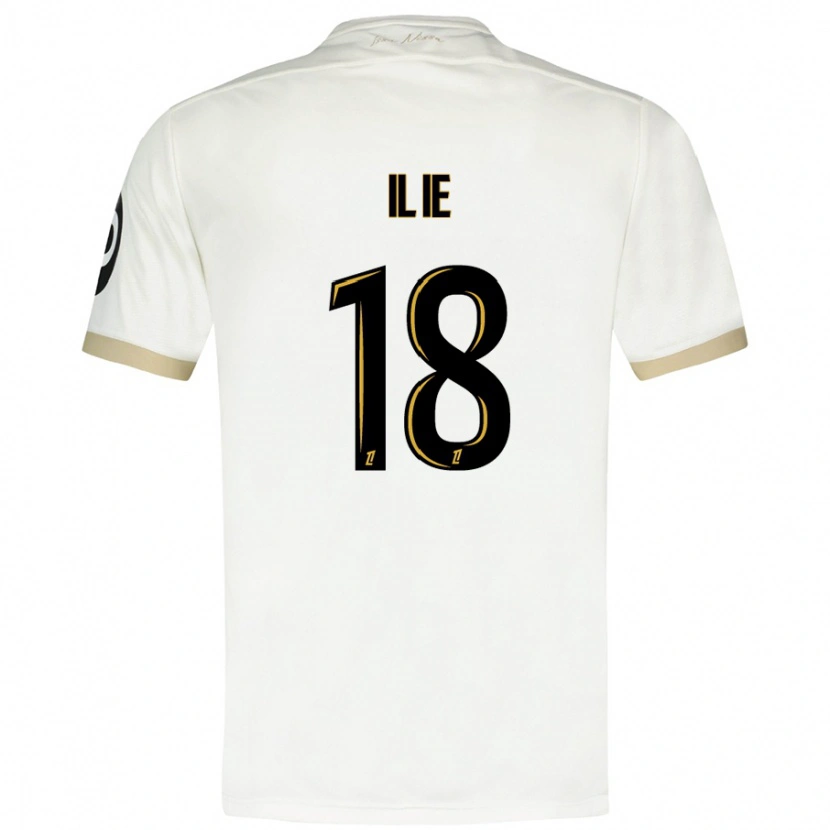 Danxen Hombre Camiseta Rareș Ilie #18 Blanco Dorado 2ª Equipación 2024/25 La Camisa