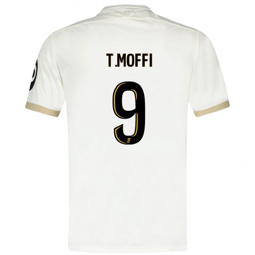 Danxen Hombre Camiseta Terem Moffi #9 Blanco Dorado 2ª Equipación 2024/25 La Camisa