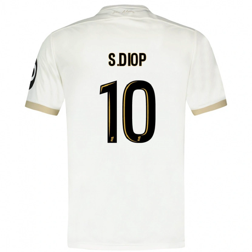 Danxen Hombre Camiseta Sofiane Diop #10 Blanco Dorado 2ª Equipación 2024/25 La Camisa