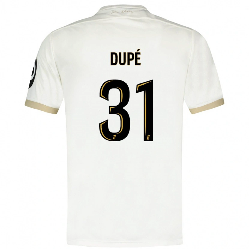 Danxen Hombre Camiseta Maxime Dupé #31 Blanco Dorado 2ª Equipación 2024/25 La Camisa