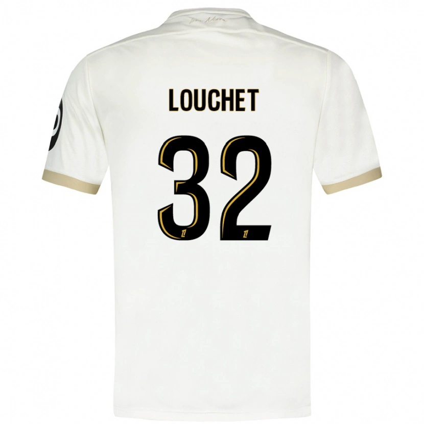 Danxen Hombre Camiseta Tom Louchet #32 Blanco Dorado 2ª Equipación 2024/25 La Camisa