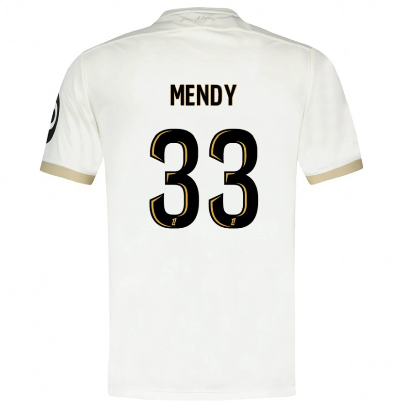 Danxen Hombre Camiseta Antoine Mendy #33 Blanco Dorado 2ª Equipación 2024/25 La Camisa