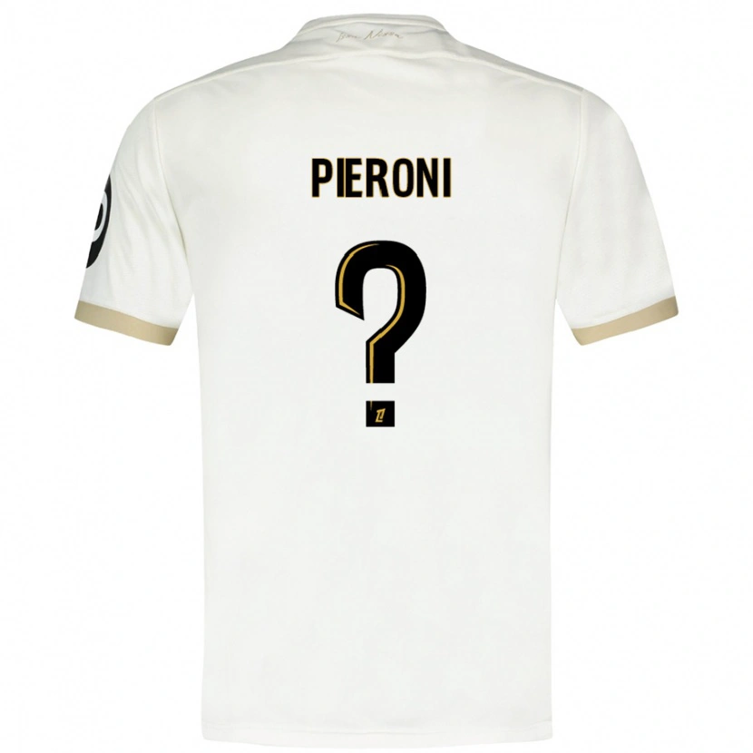 Danxen Hombre Camiseta Dorian Pieroni #0 Blanco Dorado 2ª Equipación 2024/25 La Camisa