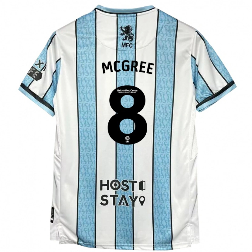 Danxen Hombre Camiseta Riley Mcgree #8 Blanco Azul 2ª Equipación 2024/25 La Camisa