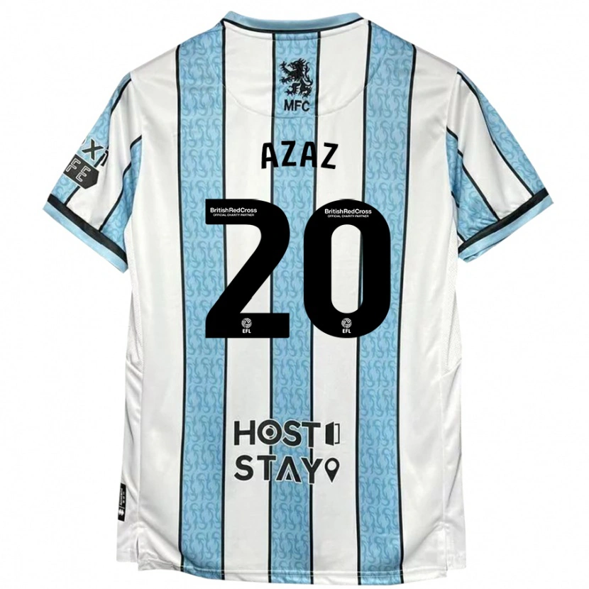 Danxen Hombre Camiseta Finn Azaz #20 Blanco Azul 2ª Equipación 2024/25 La Camisa