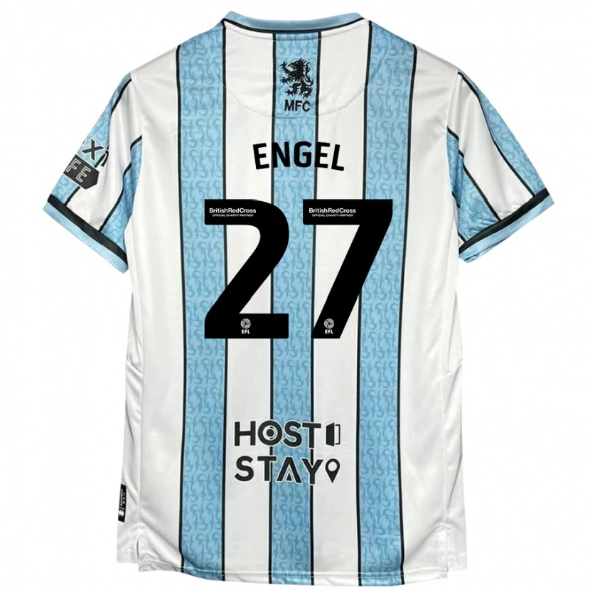 Danxen Hombre Camiseta Lukas Engel #27 Blanco Azul 2ª Equipación 2024/25 La Camisa