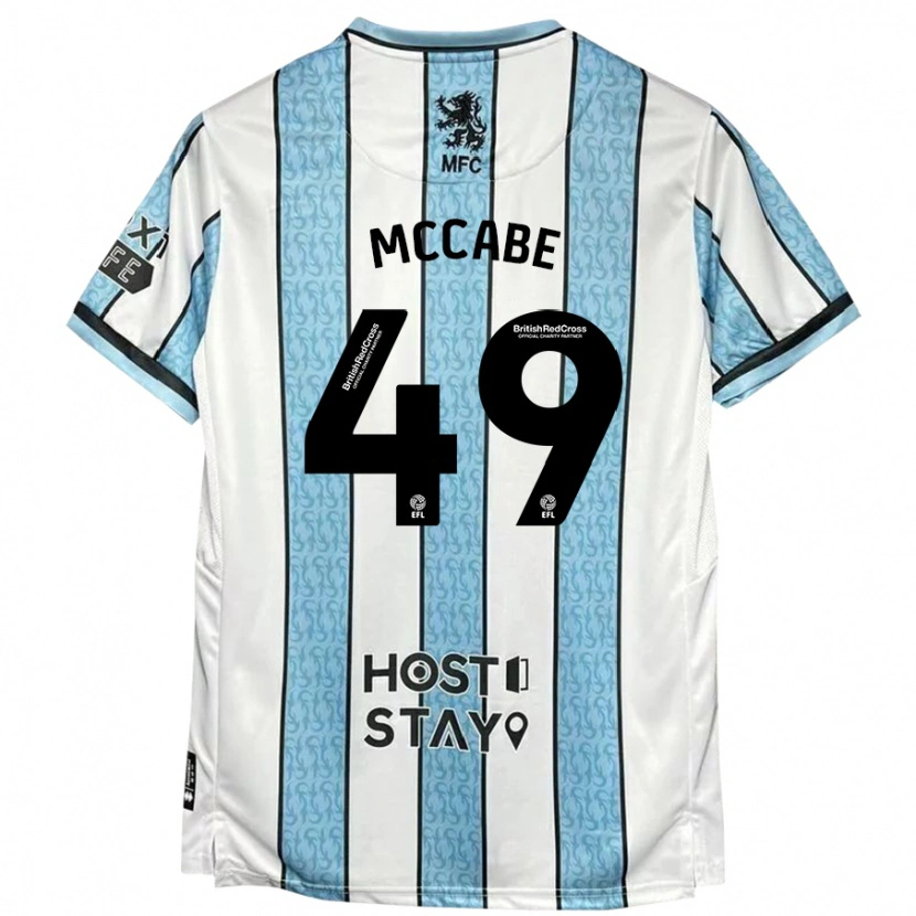 Danxen Hombre Camiseta Law Mccabe #49 Blanco Azul 2ª Equipación 2024/25 La Camisa