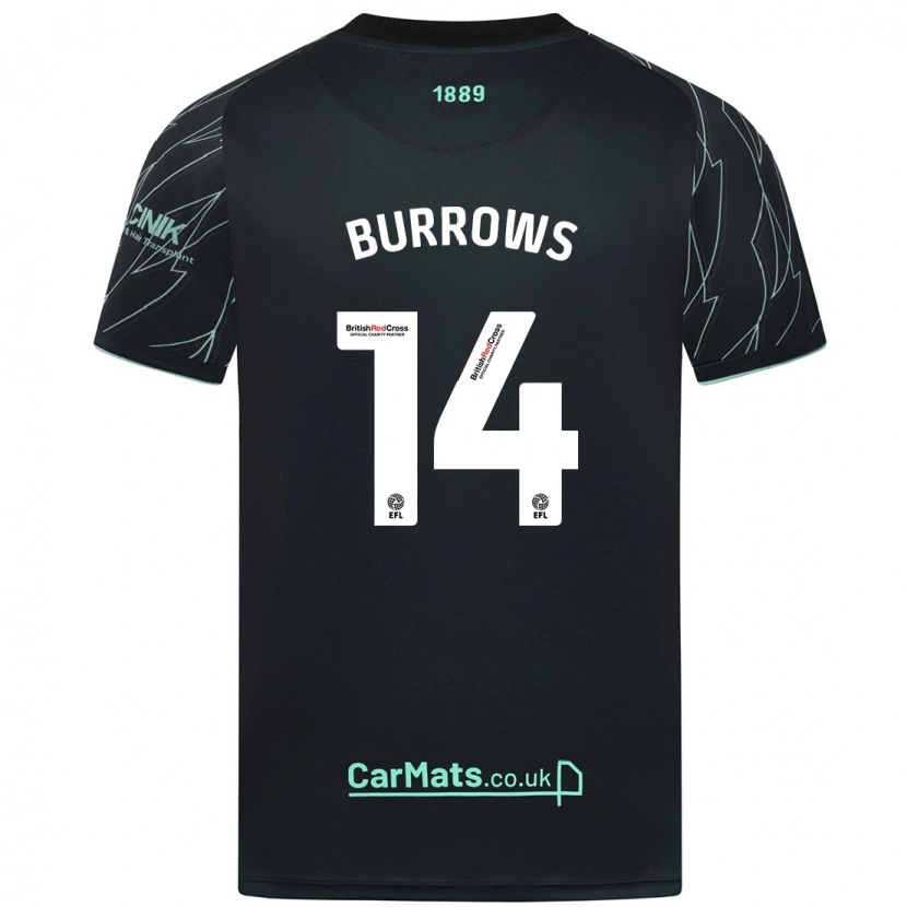 Danxen Hombre Camiseta Harrison Burrows #14 Negro Verde 2ª Equipación 2024/25 La Camisa